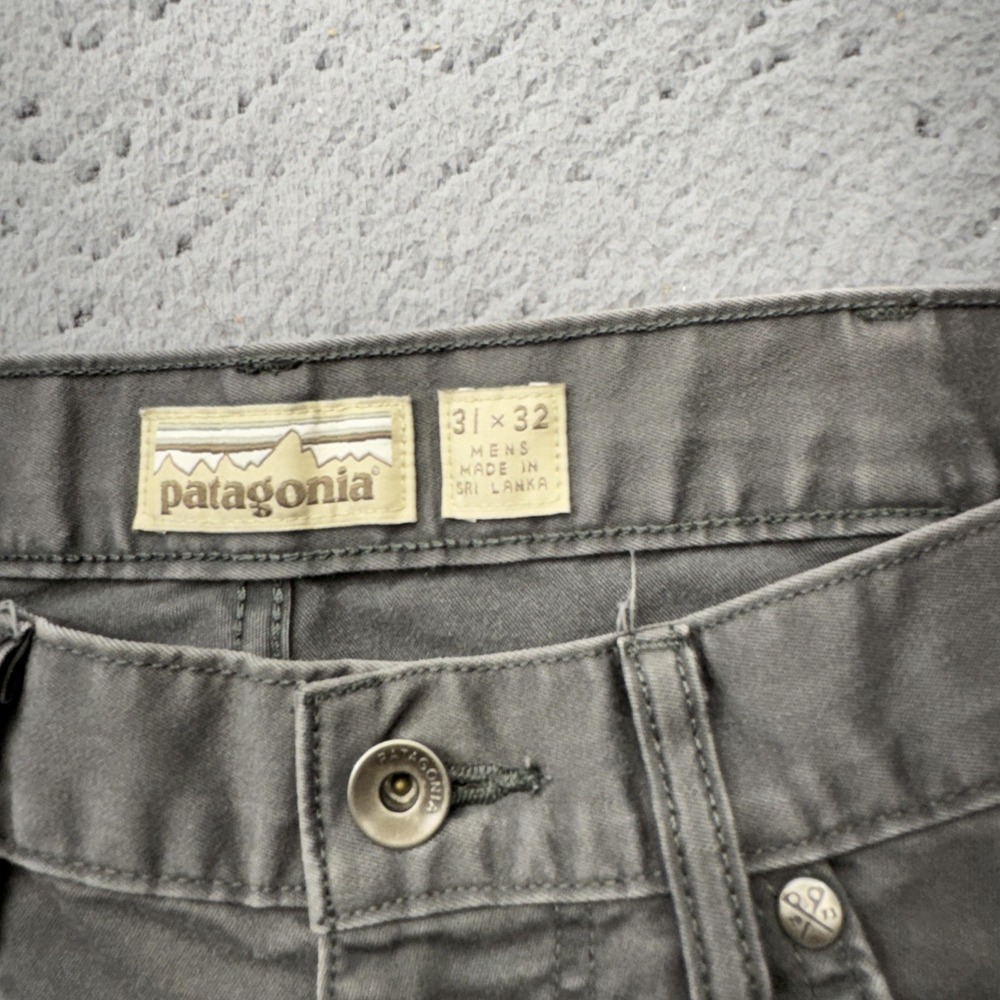 Patagonia Jeans Mens 31x32 Gray Chino Performance Twill Slim Straight Stretch - Picture 2 of 16